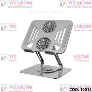 SOPORTE PARA LAPTOP Y TABLETS DE ALUMINIO CON 2 VENTILADORES