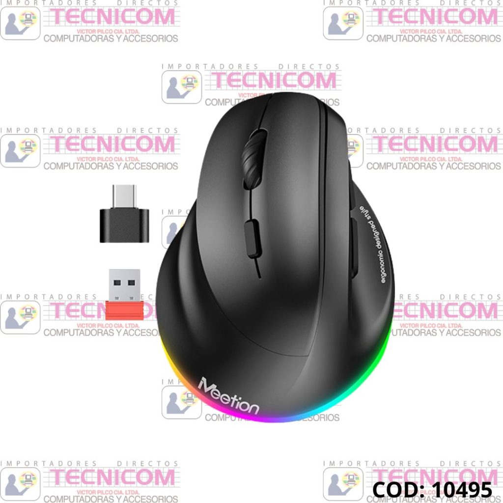 MOUSE ERGONOMICO VERTICAL MEETION BTM010L WR+BT ZURDO