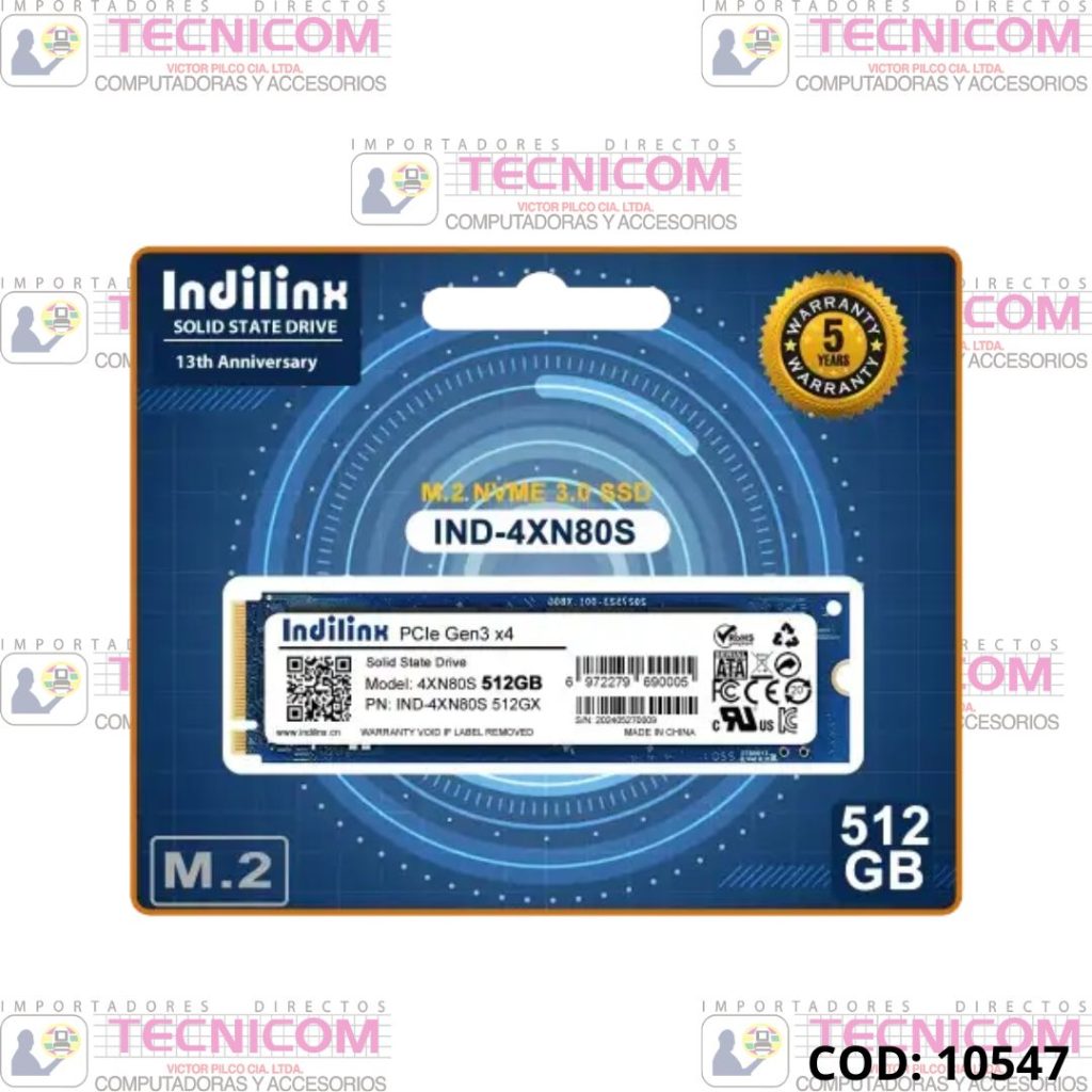 DISCO SOLIDO INDILINX 512GB NVME PCI-Exp