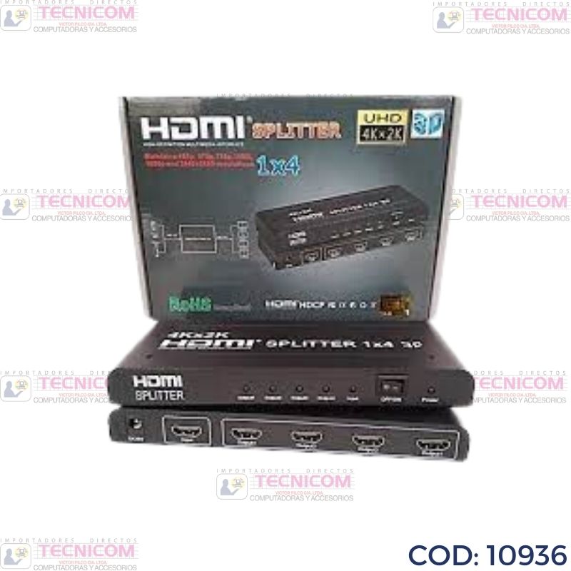 SPLITER HDMI 4 PUERTOS 4Kx2K