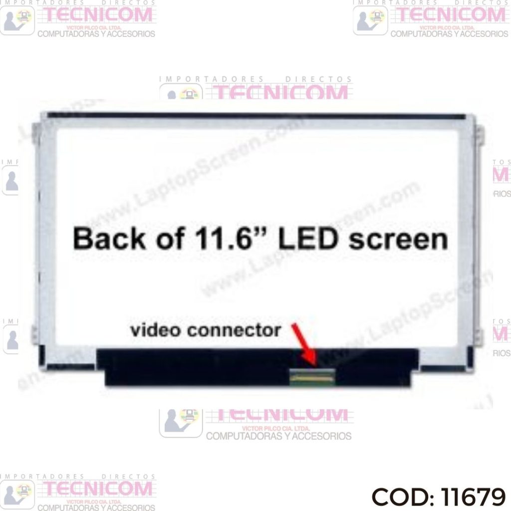 PANTALLA PARA NOTEBOOK 11.6" 1366x768 40PIN IZQ/DER