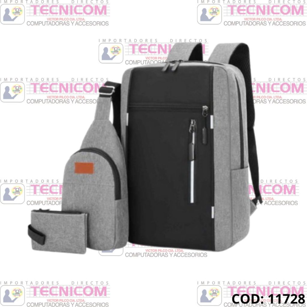 MOCHILA PARA LAPTOP + CANGURO + BILLETERA