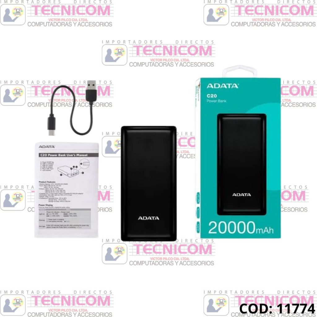 POWER BANK ADATA C20-BK 20.000mAh