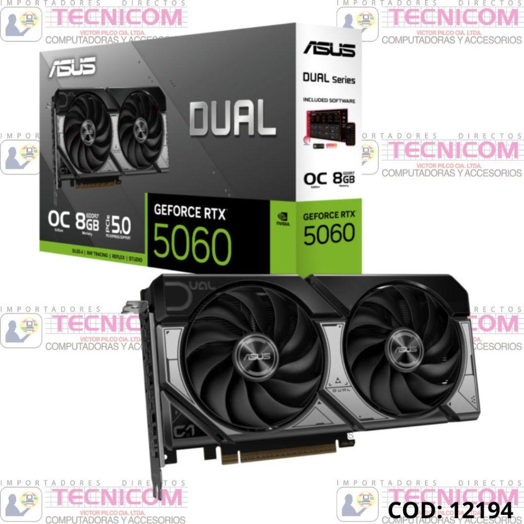 TARJETA DE VIDEO PCI-EXP ASUS DUAL RTX5060 8GB GDDR7 OC