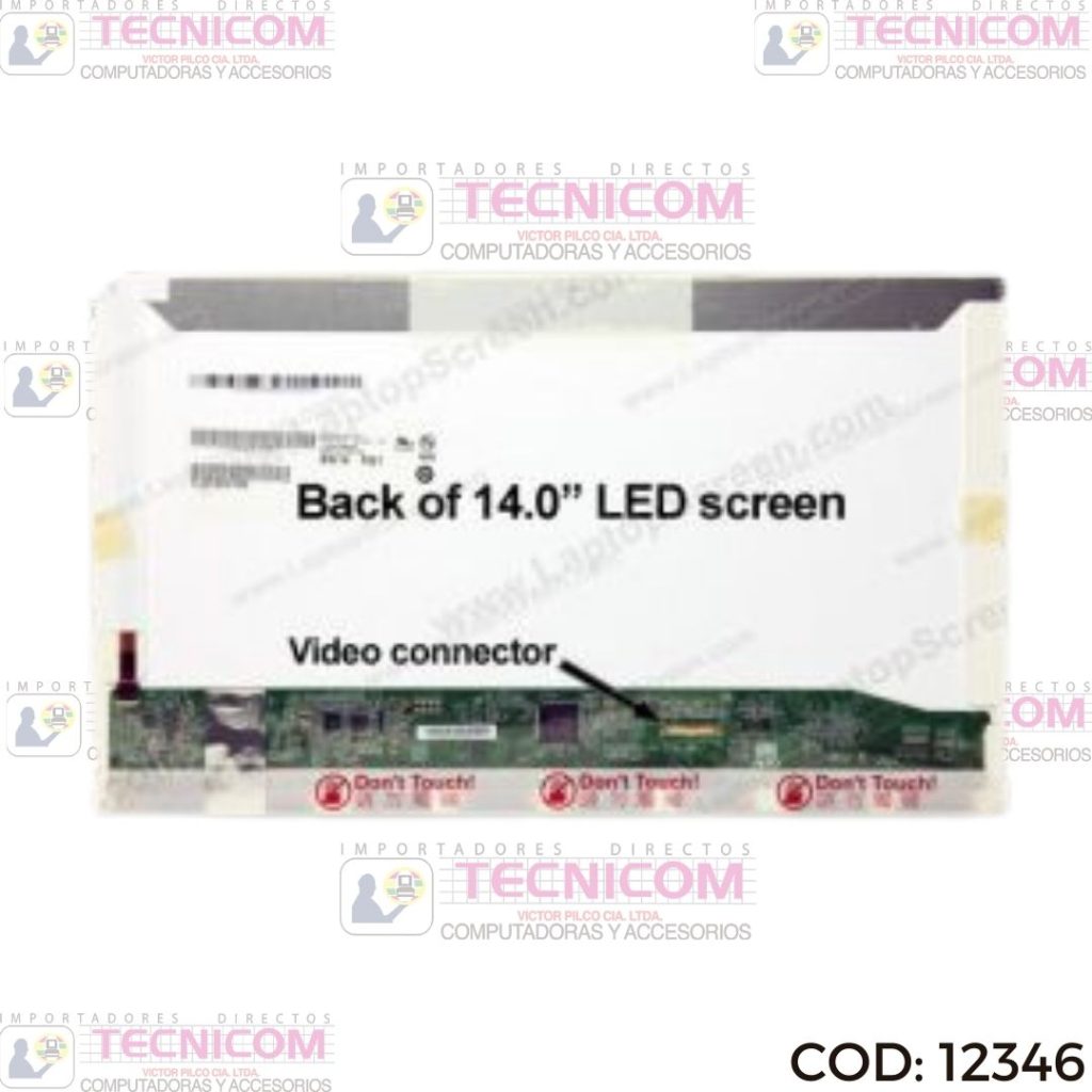 PANTALLA PARA NOTEBOOK 14" 1600x900 30PIN CONECTOR INTERNO
