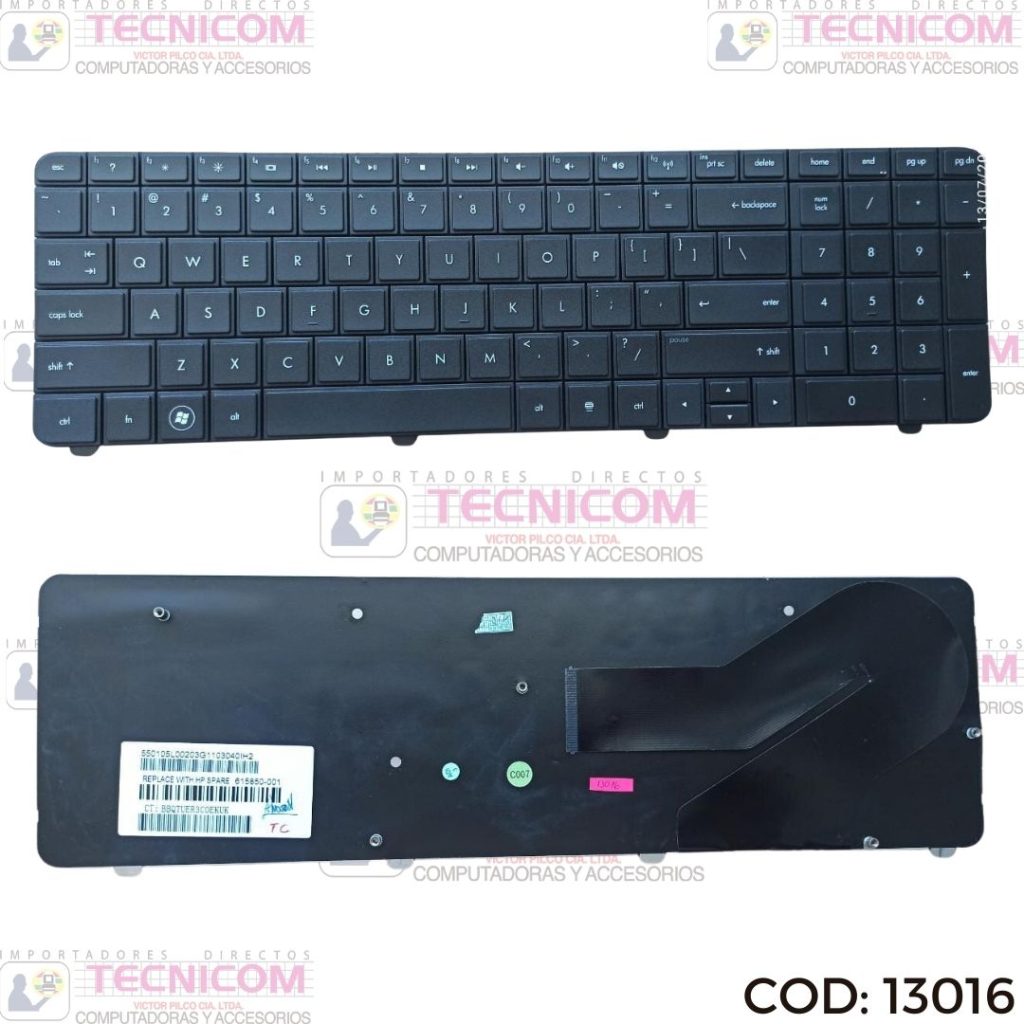TECLADO DE NOTEBOOK HP G72 CQ72 SERIES PN. 615850-001