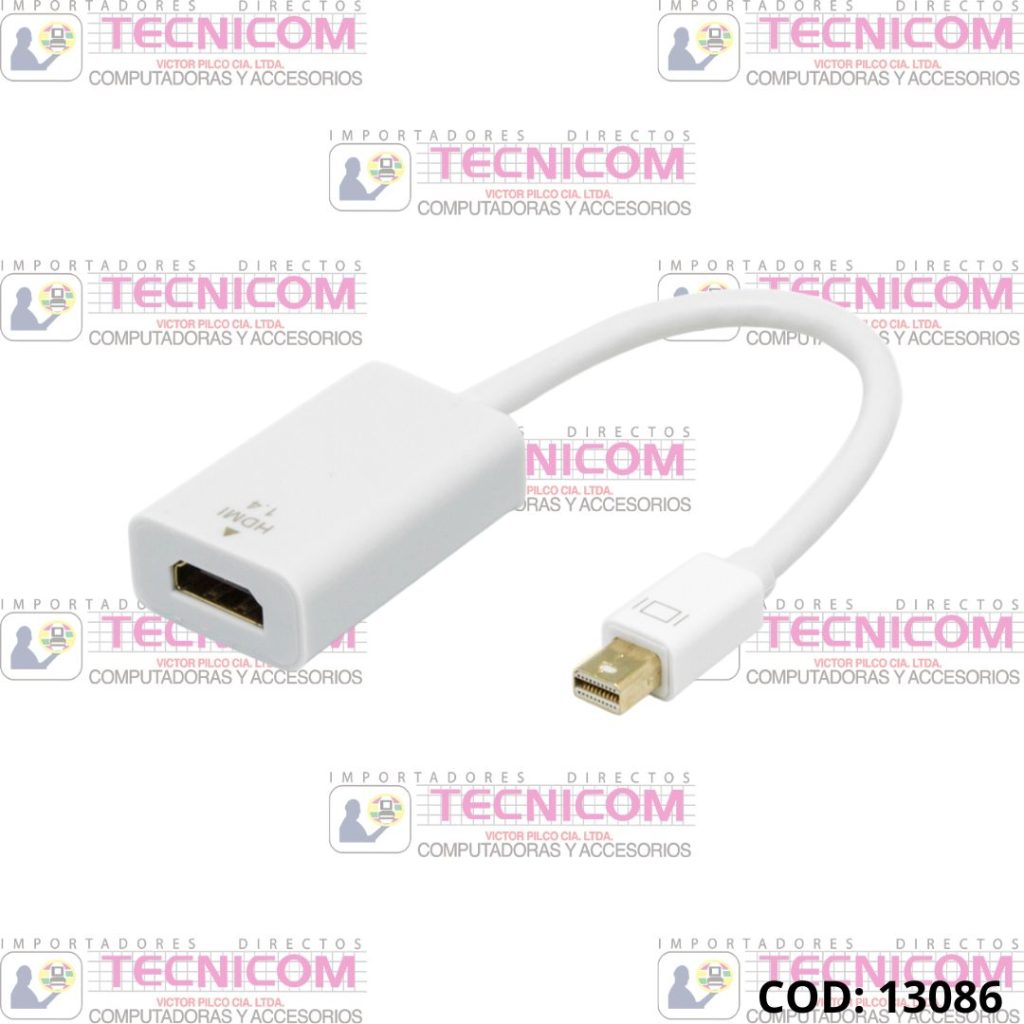 ADAPTADOR MINI DISPLAY PORT MACHO A HDMI HEMBRA