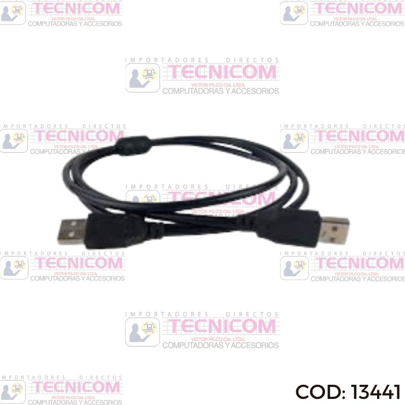 CABLE USB 2.0 TIPO A MACHO/MACHO 55CM