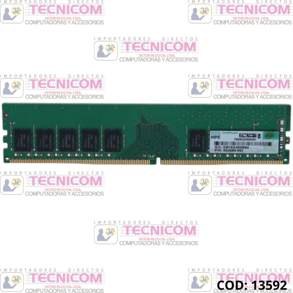 MEMORIA HP 1RX8 PC4-2400T 8GB ML30 PN. 862689-091