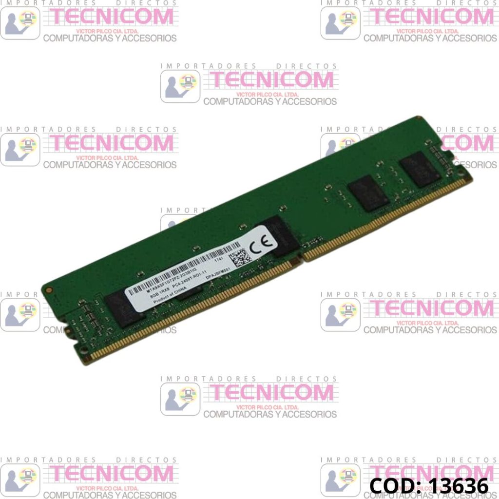 MEMORIA PARA SERVIDOR 8GB 1RX8 PC4-2400T-RD1-11 ECC