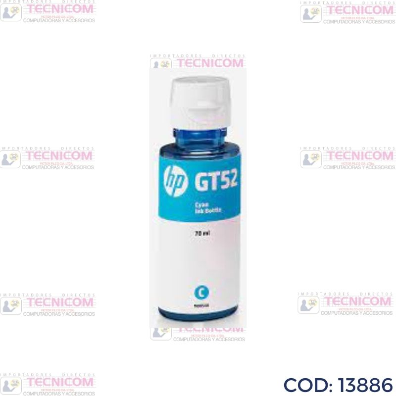 TINTA HP GT52 CYAN BOTELLA ORIGINAL 70ML