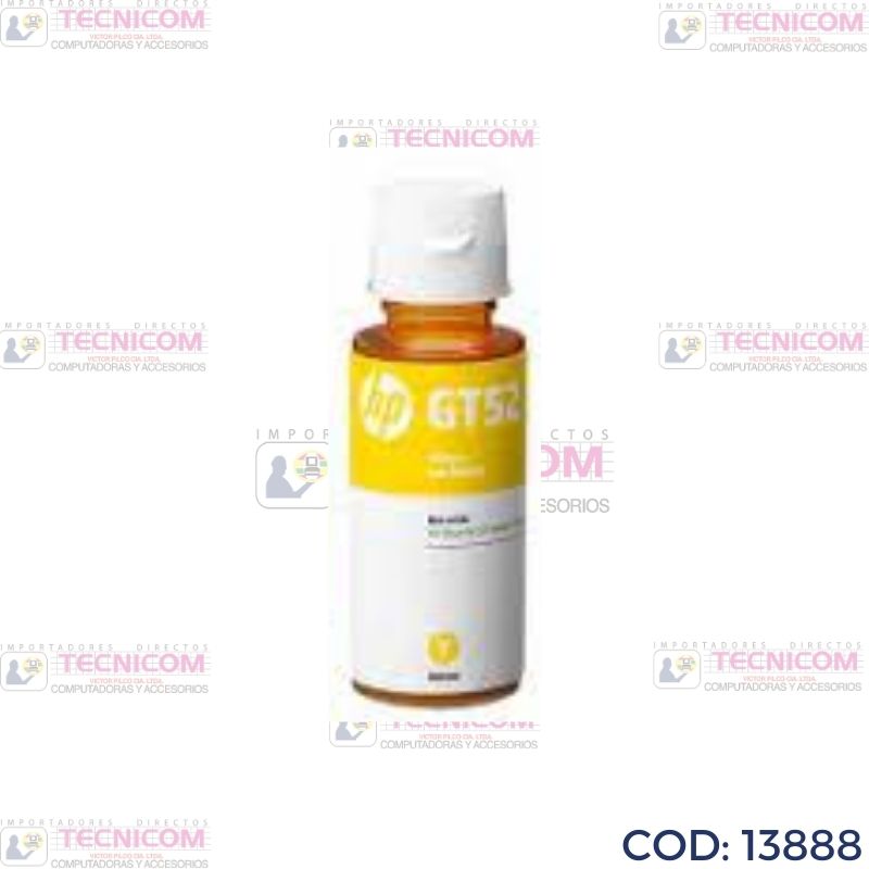 TINTA HP GT52 YELLOW BOTELLA ORIGINAL 70ML