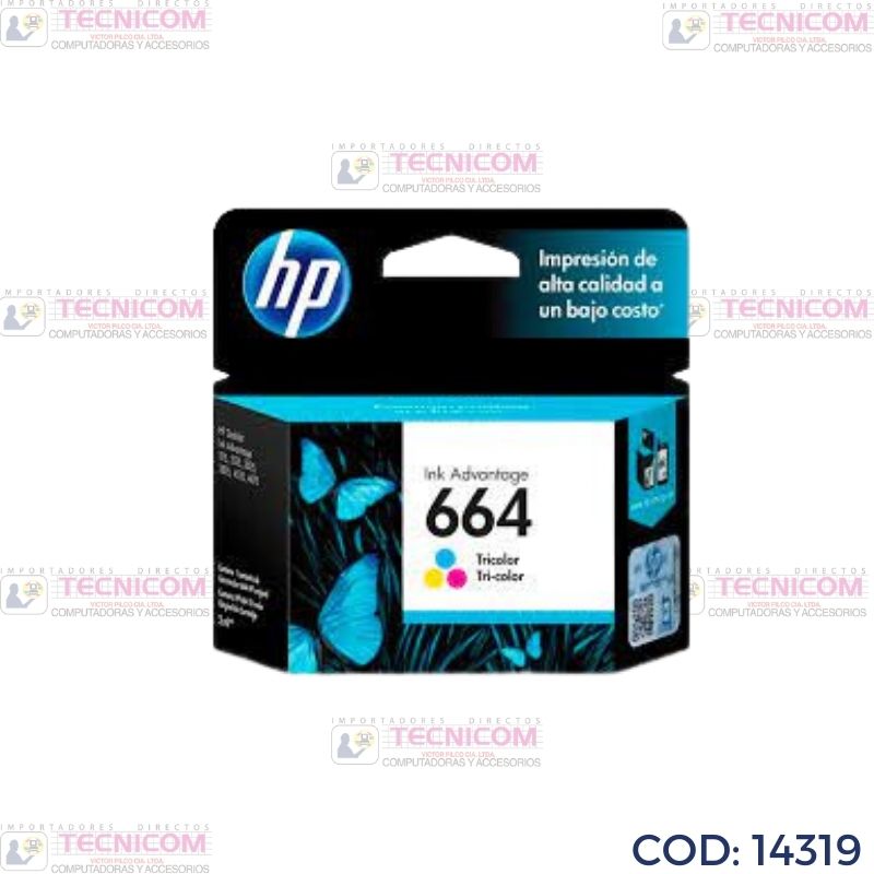 CARTUCHO HP 664 COLOR F6V28AL