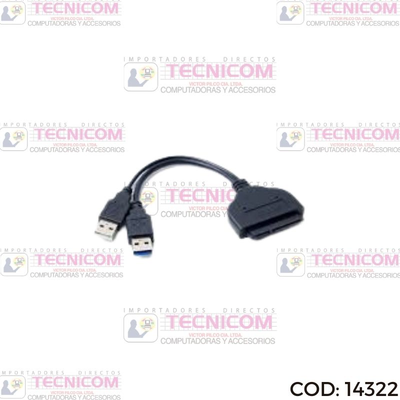 ADAPTADOR USB 2.0/3.0 A HDD SATA 22 PINES