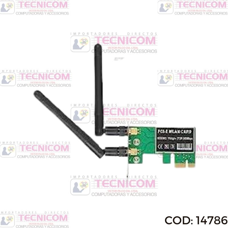 TARJETA DE RED PCI-EXP WIRELESS 2T2R 300MBPS 2 ANTENAS