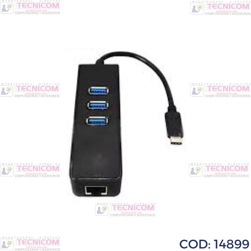 HUB USB TIPO C A  3 USB3.0 + 1 RJ45