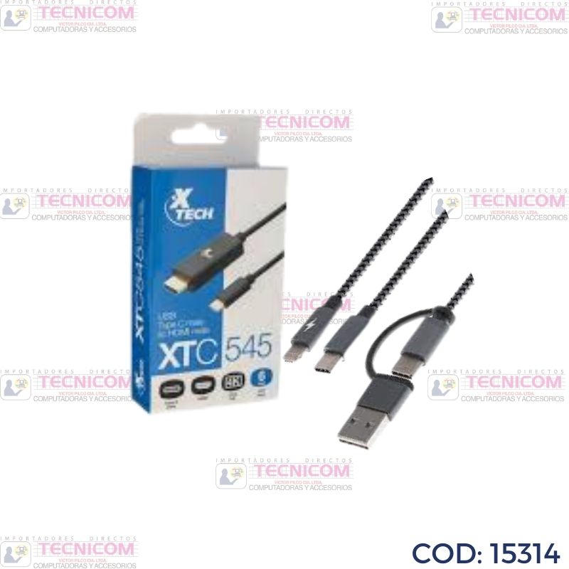 CABLE XTECH XTC560 5en1 USB A/C A Lightning/USB C