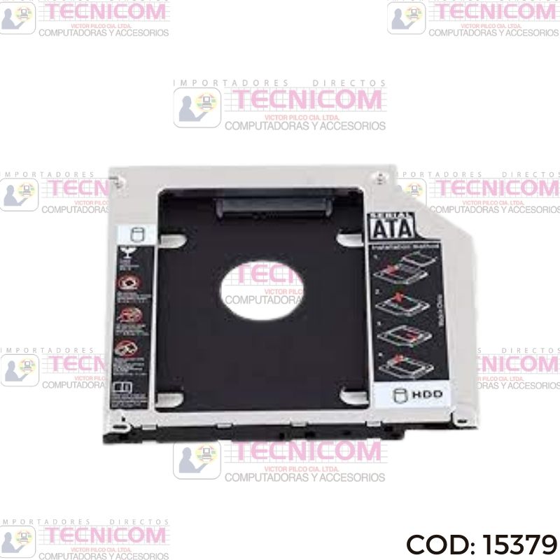 ADAPTADOR CADDY HDD A SLOT DVD LAPTOP 9.5mm