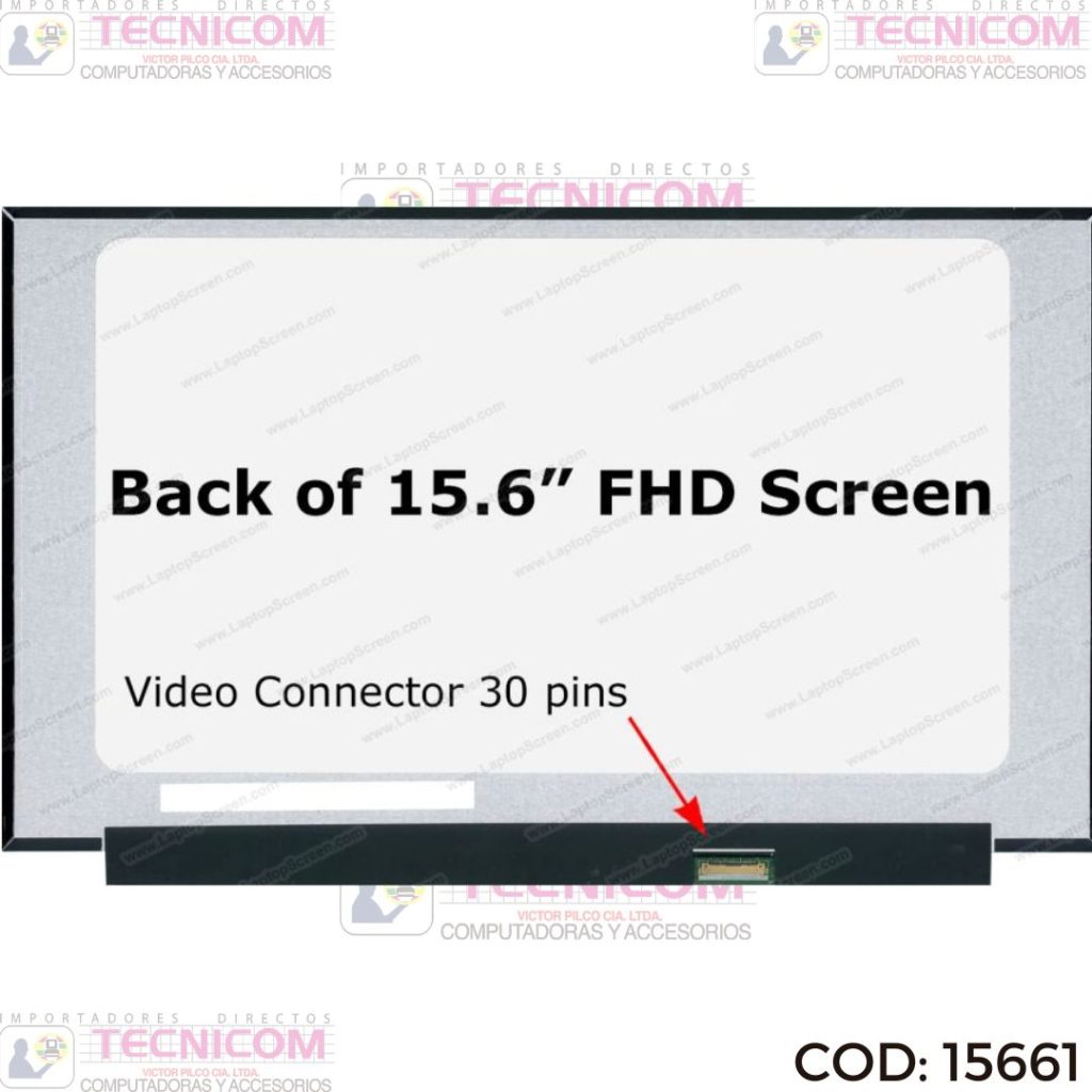 PANTALLA PARA NOTEBOOK 15.6" 1920x1080 30PIN BaseRecta 2mm