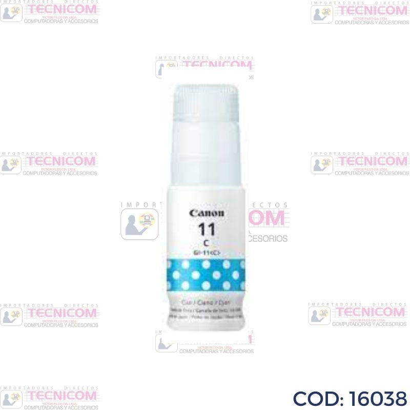 TINTA CANON 11 CYAN BOTELLA ORIGINAL G2160/G3160 70ML