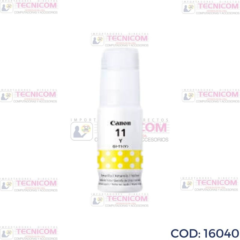 TINTA CANON 11 YELLOW BOTELLA ORIGINAL G2160/G3160 70ML