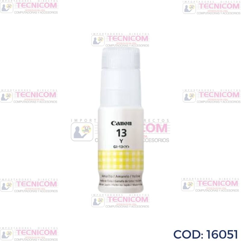 TINTA CANON 13Y YELLOW BOTELLA ORIGINAL G510/G610 60ML