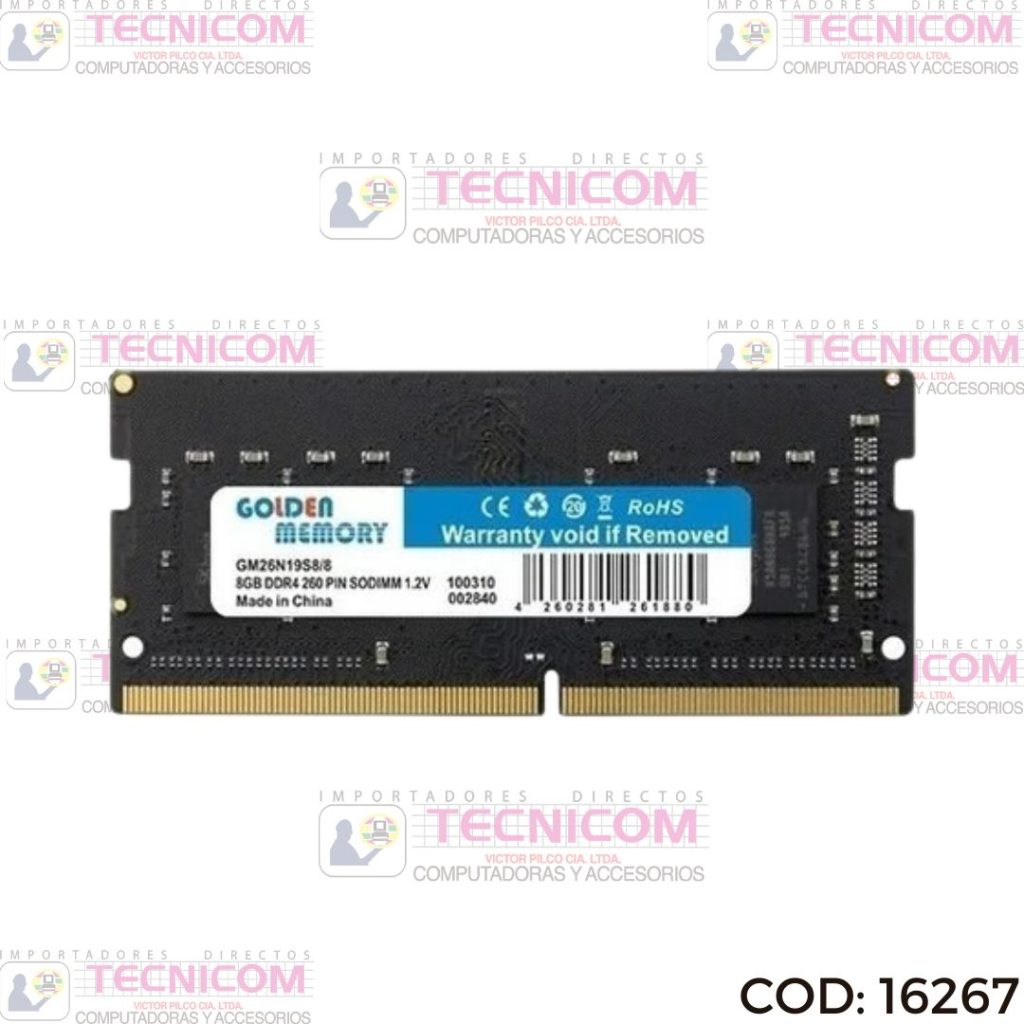 MEMORIA SODIMM DDR4 PC3200 16GB GOLDEN