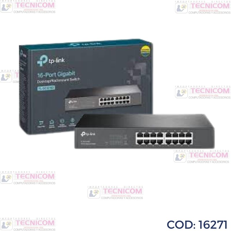 SWITCH TP-LINK 16 PUERTOS TL-SG1016D GIGABIT DESKTOP/RACK