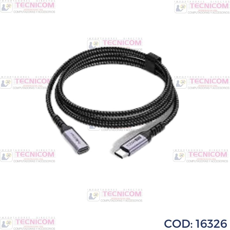 CABLE DE EXTENSION USB 3.1 TIPO C MACHO/HEMBRA 1mtr