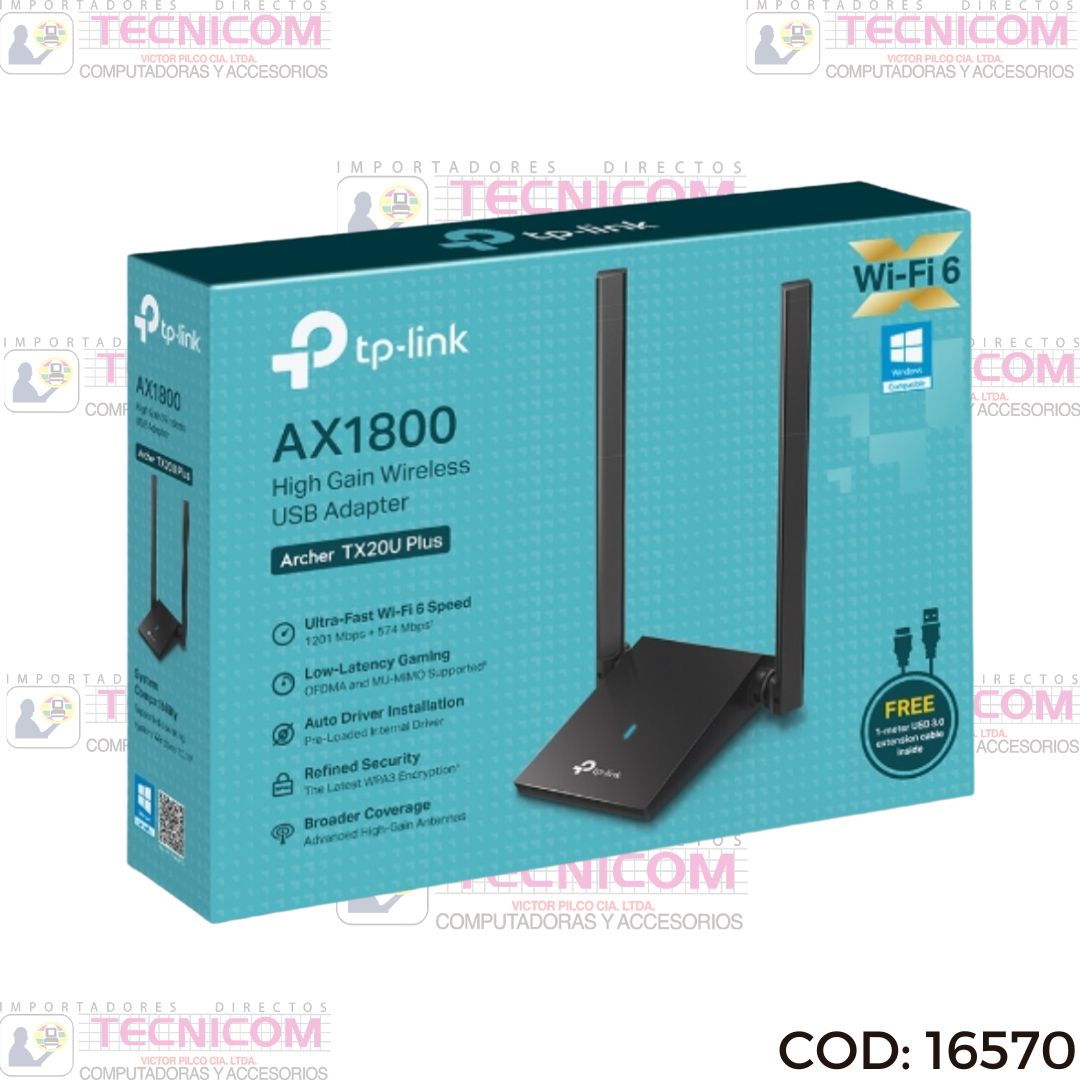 WIRELESS USB TP-LINK ARCHER TX20U PLUS AX1800 WiFi 6 2ant