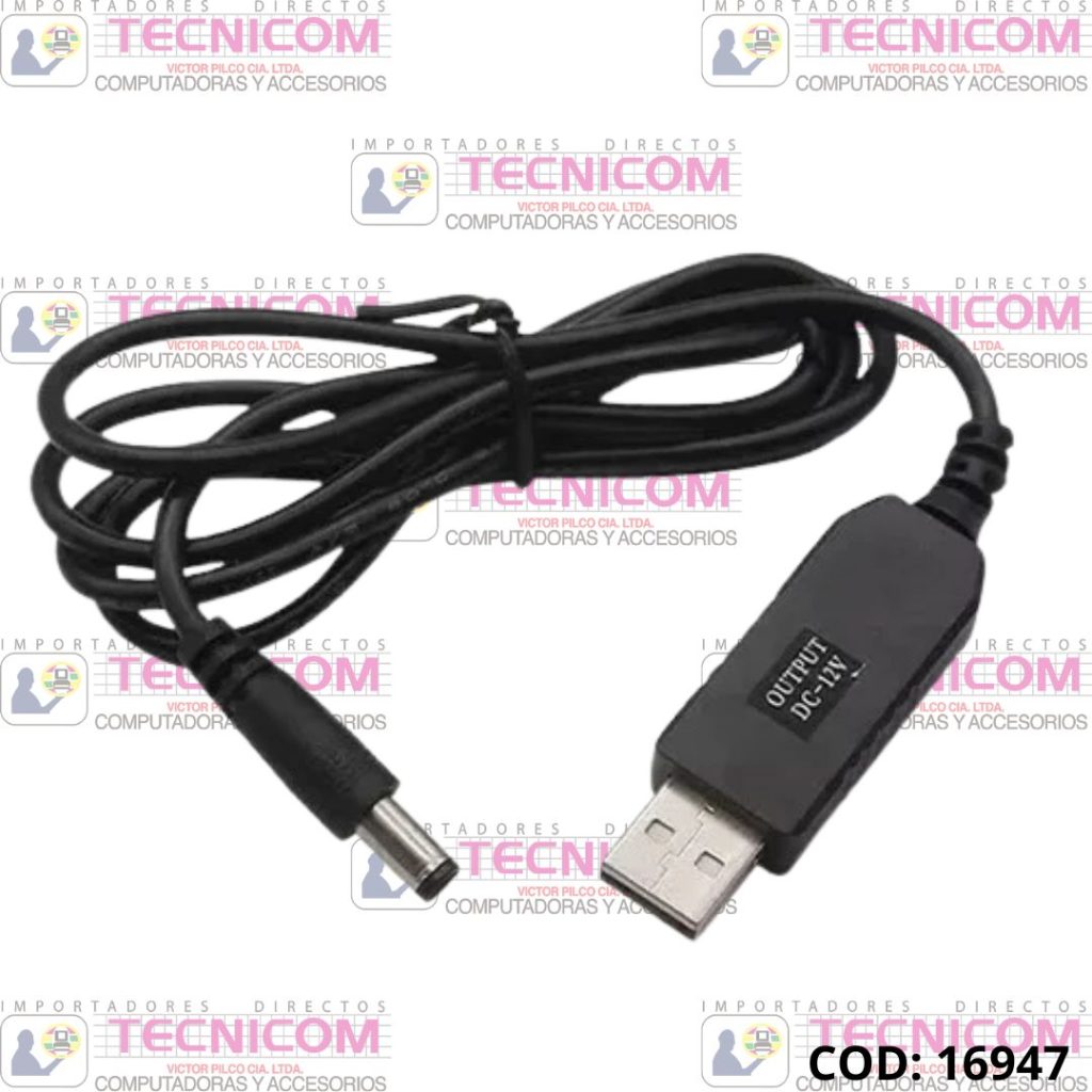 ADAPTADOR USB A PLUG (5.5x2.5) 5V / 9V / 12V