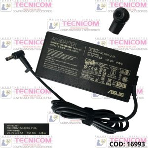 ADAPTADOR DE NOTEBOOK ASUS 20V 7.5A (6.0x3.7) 150W ORIGINAL