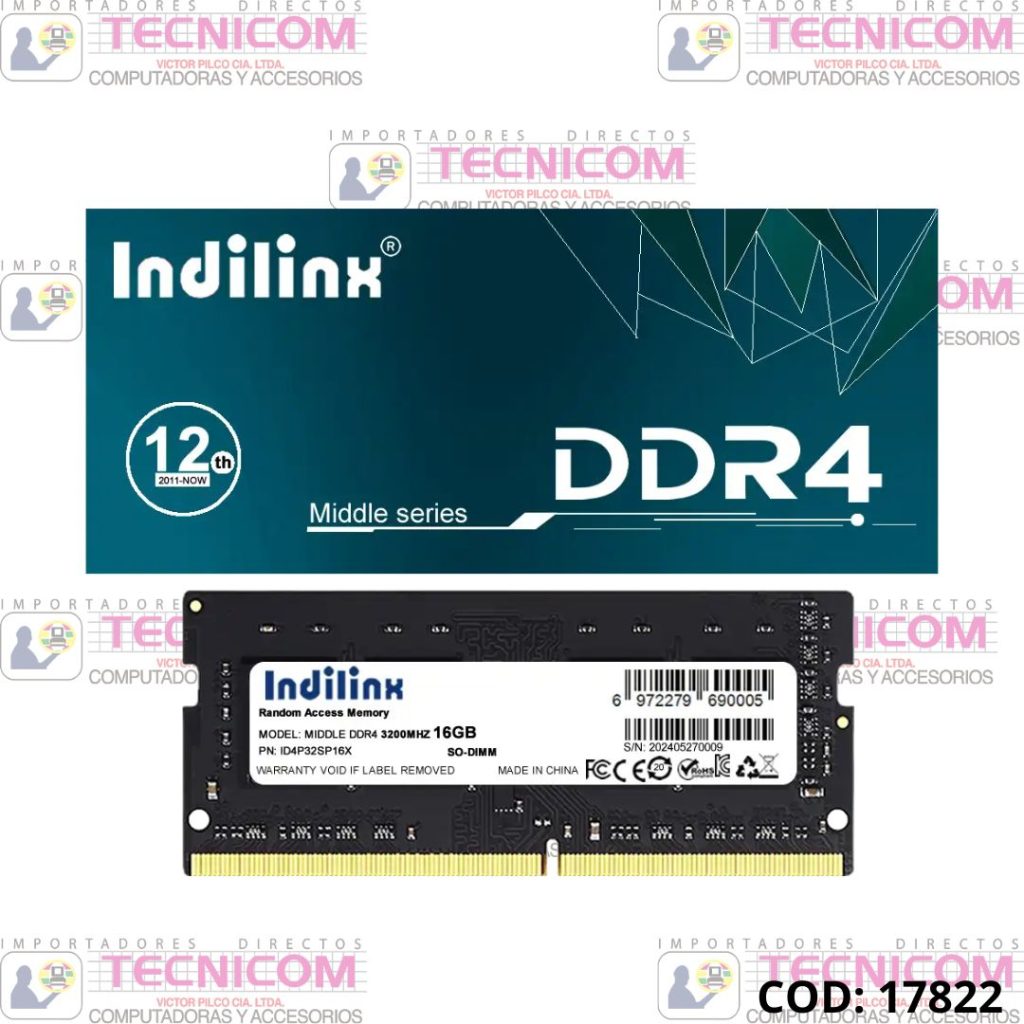 MEMORIA SODIMM DDR4 PC3200 16GB INDILINX
