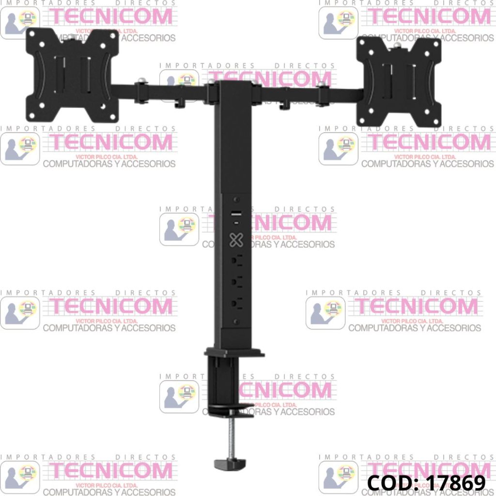 SOPORTE PARA MONITOR KLIP KMM-510 13"a 32" CORTAPICOS + PTOS USB