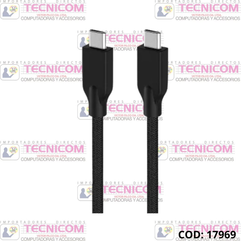 CABLE GENIUS TIPO C MACHO/MACHO 1.5mts CARGA RAPIDA