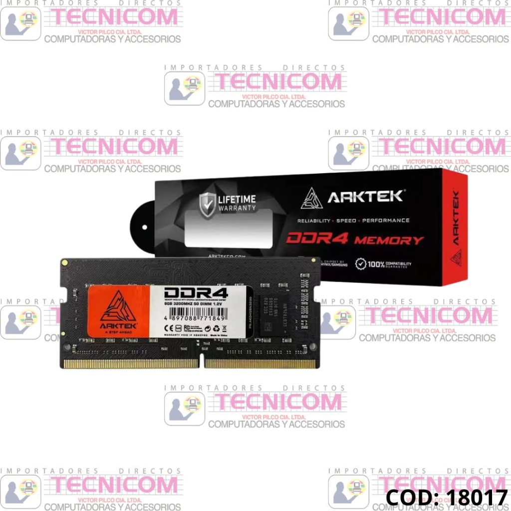 MEMORIA SODIMM DDR4 PC3200 8GB ARKTEK