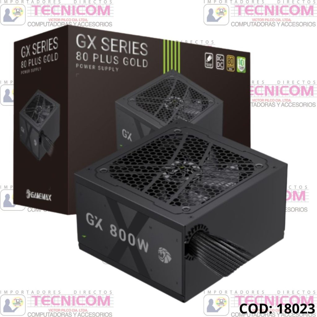 FUENTE DE PODER 800W GAMEMAX GX-800G 80+ GOLD