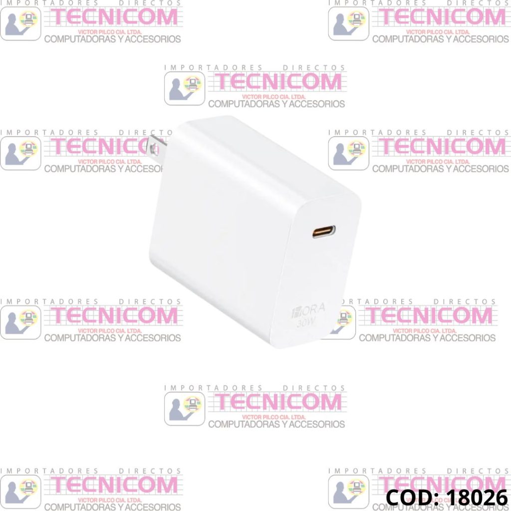 CARGADOR DE PARED 20W 1 USB TIPO C